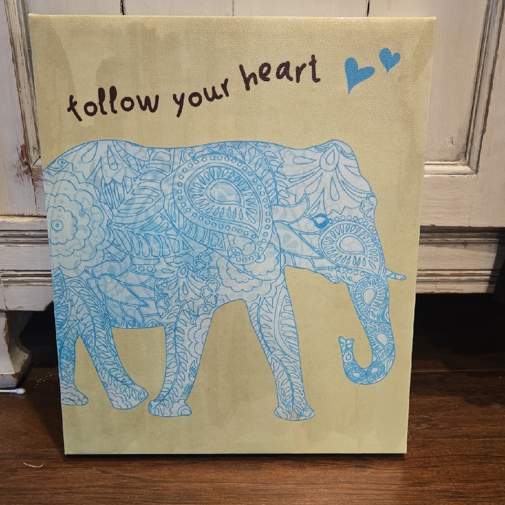 Blue Elephant Canvas Art